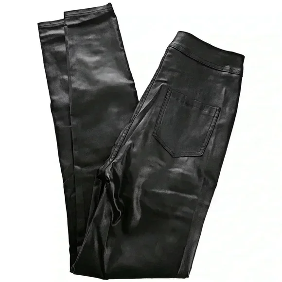 NWOT SHEIN Slim Fit Leather-Look High-Waisted Stretch Pants – XXS - Picture 5 of 8